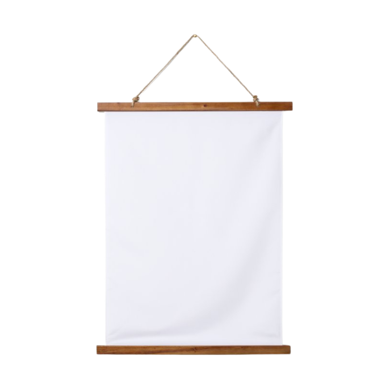 Customized Vertical Wood Topped Wall Tapestry