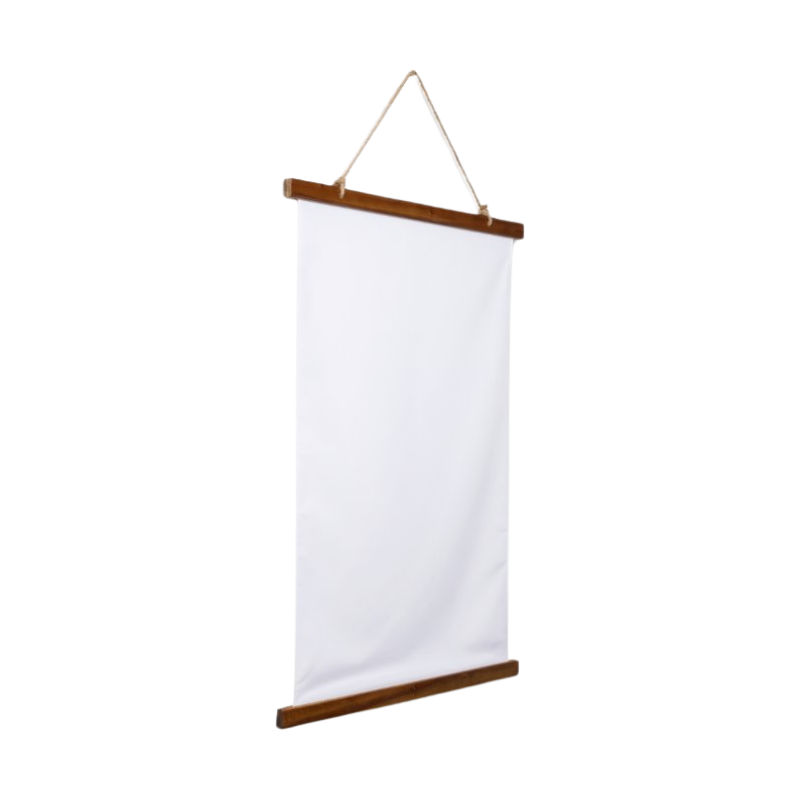 Customized Vertical Wood Topped Wall Tapestry