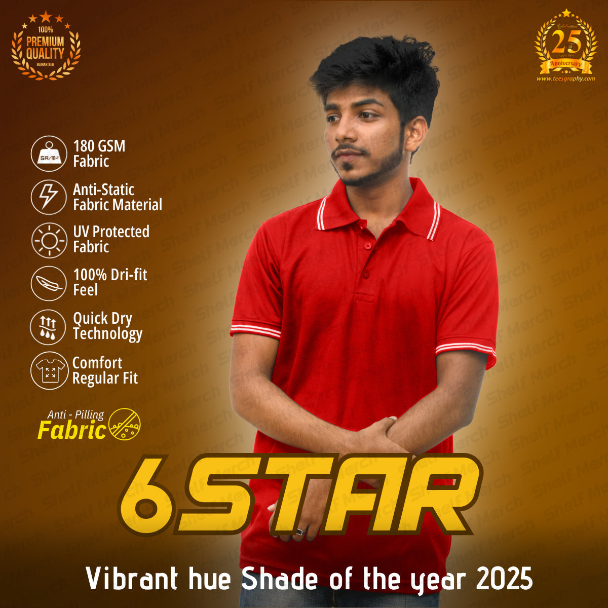 Customized 6-Star Polo T-shirt