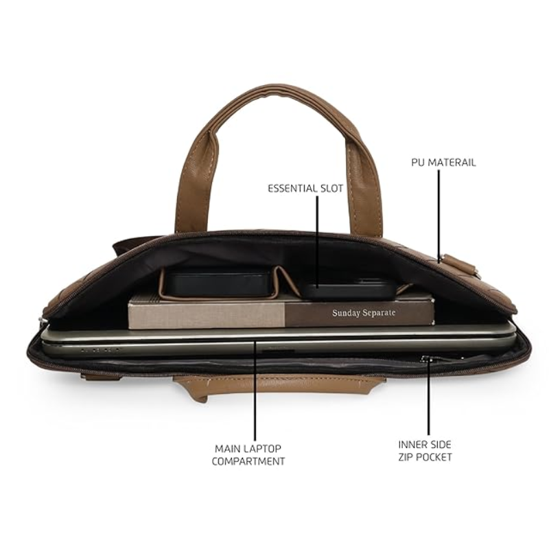 Naurica Laptop Bag Checks (Brown)