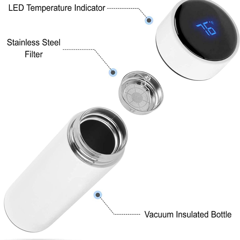 Temperature Display Bottle (White)