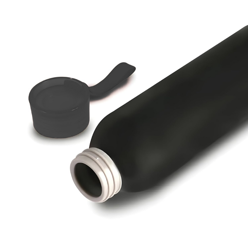 Aluminium Metal Bottle With Silicon Cap (Black)
