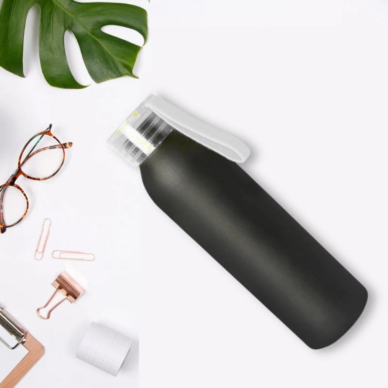 Aluminium Metal Bottle With Silicon Cap (White)