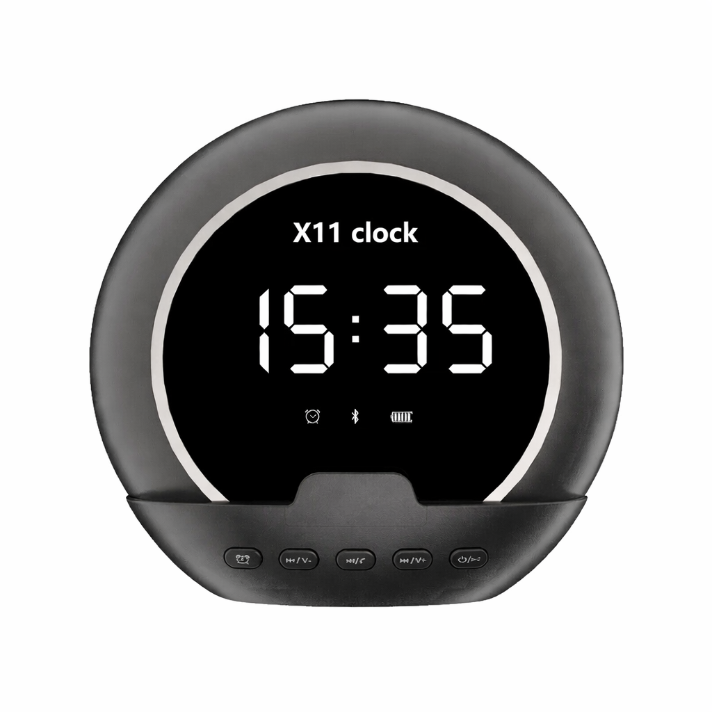 Mini party speaker with phone holder and alarm