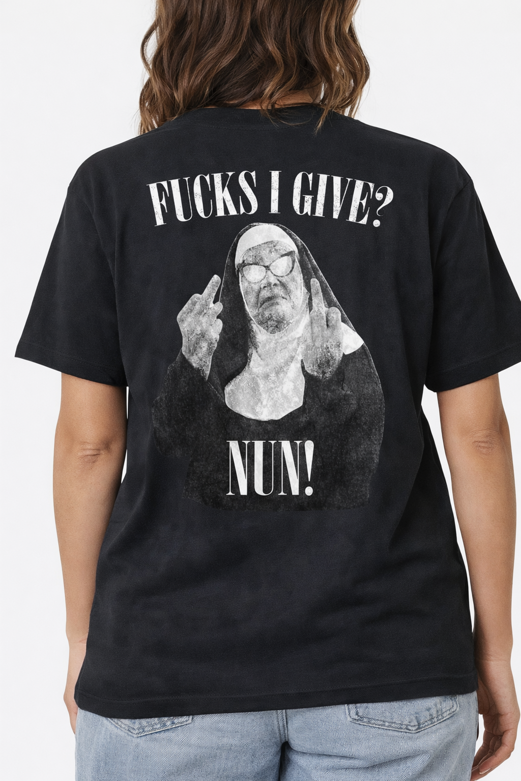 Fucks I Give? Nun Round Neck T-Shirt